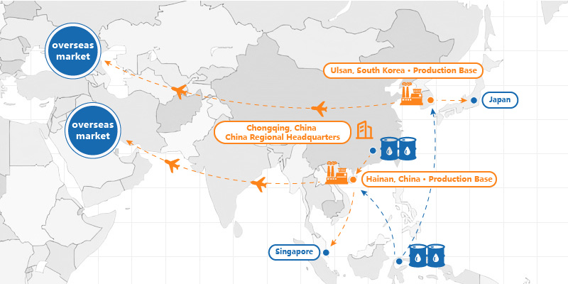 Global business footprint map